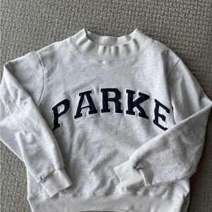 Parke Terry Light Grey & Navy Denim Crewneck